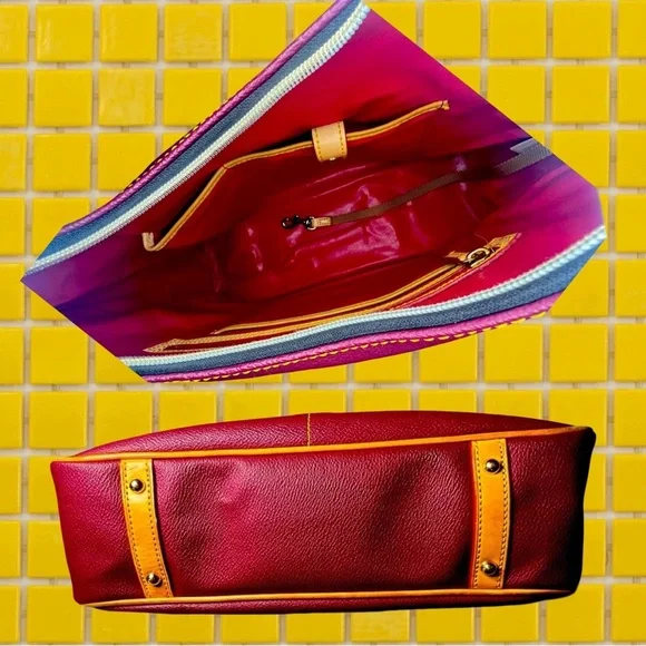 EUC Dooney & Bourke 1975 Rebecca Burgundy & Natural Leather
Hobo Bag - Picture 4 of 7